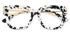 Square Cat-Eye Glasses With Cow Pattern