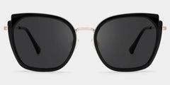 Black Metal Frame Glasses With Wide Size For Women