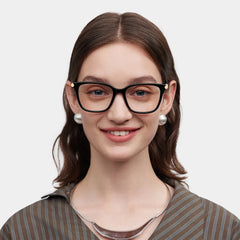 Delilah Square Black Frame Eyeglasses for Women| ZEELOOL