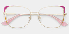 Tessa Pink Gold Frame Glasses with Cat eye Frame Online | ZEELOOL