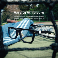 Remy Black Rectangle Glasses | Screen‑Ready Athleisure