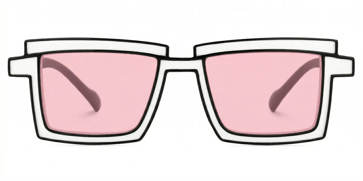 Zephyr White Cyberpunk Rectangle Frame Glasses | Zeelool