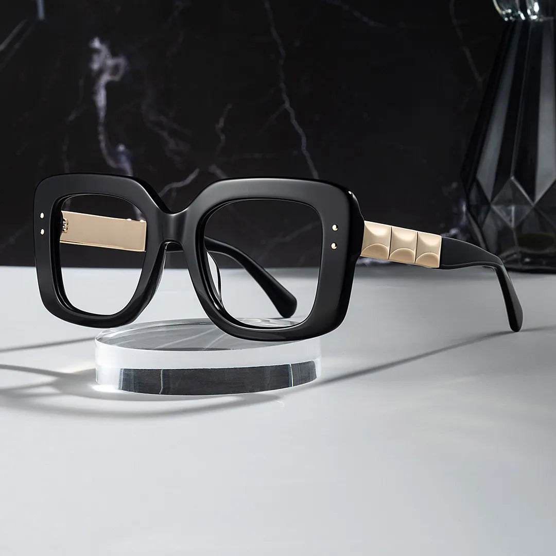 Designer Thick Black Frame Glasses
