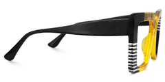 Shamika Large Black and Yellow Eyeglasses with Rectangle Frames | Zeelool