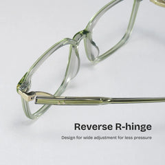 Zoe Green Frame Glasses with Square Frame Online | ZEELOOL