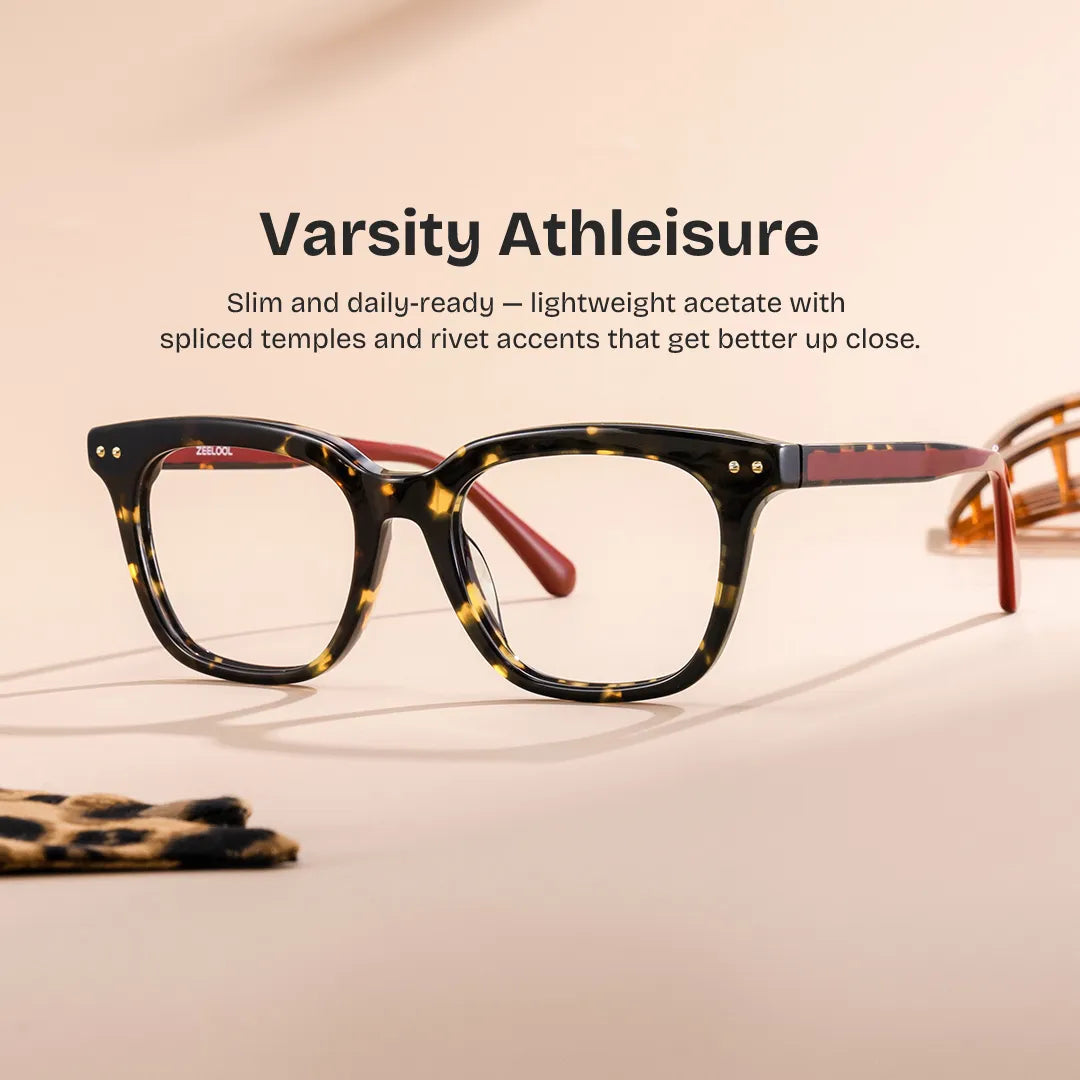 Angela Tortoise Rectangle Glasses | Retro Campus Essential