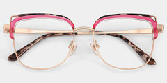 Samson Pink Square Glasses With Tortoiseshell Color-Block Design
