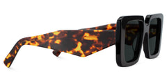 Reeve Rectangle Black Polarized Sunglasses