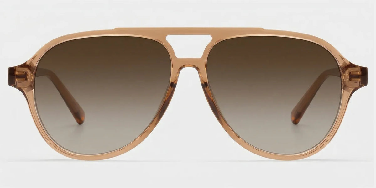 Drew Tan Clear Brown Aviator Glasses for the Female | ZEELOOL