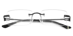 Gray Rimless Eyeglasses Frames With Adjustable Nose Pads