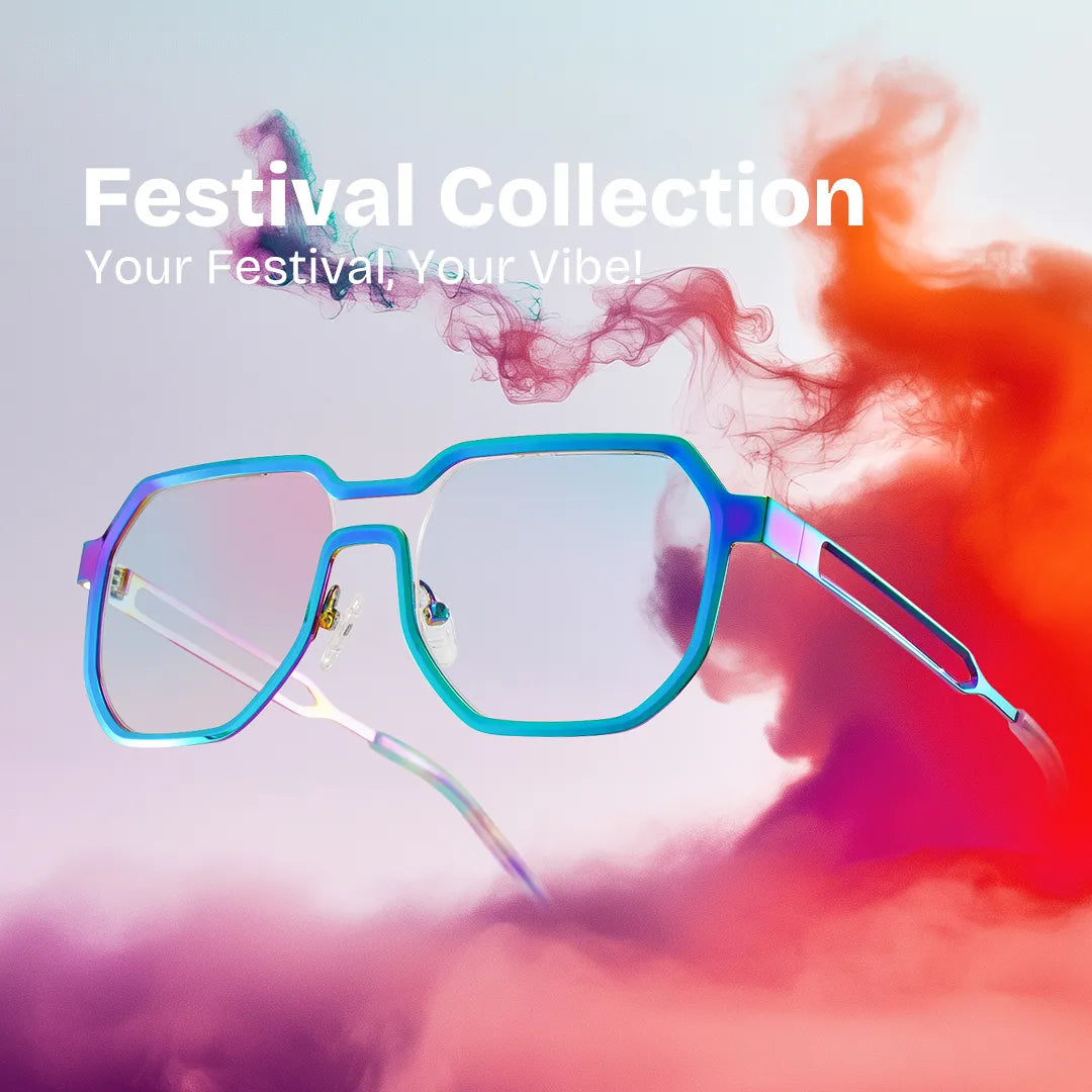 Men's Geometric Glasses in an Iridescent Color