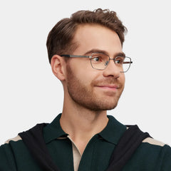 Jameson Gray Frame Prescription Glasses with Geometric Shape | ZEELOOL