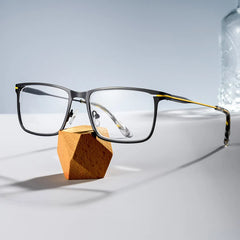 Thin Frame Rectangle Glasses With Adjustable Nose Pads
