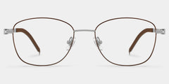 Nicole Brown Metal Glasses in Wide Rectangle Frames | ZEELOOL