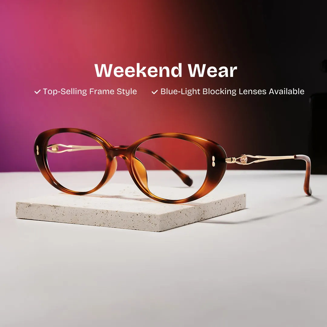 Blaire Tortoise Frame Glasses with Oval Frame Online | ZEELOOL