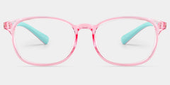 Kids Rectangle  Pink Green Amaker Frame Glasses | Zeelool