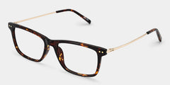 Eleanor Rectangle Brown Glasses with Wide Frame | ZEELOOL