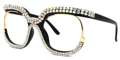 Veasley Square Multicolor Rhinestone Studded Glasses