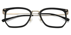 Roque Mixed-material Geometric Black Frame Glasses | Zeelool