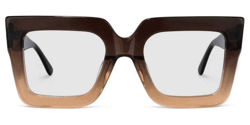 Brandon Brown Square Frame Glasses, Thick Tawny Frames