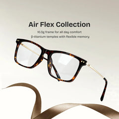 Eleanor Rectangle Brown Glasses with Wide Frame | ZEELOOL