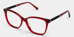 Finnian Red Square Glasses Frames with Black Glitter Fabric | ZEELOOL