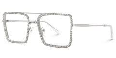 Diva Sparkle Glitter Glasses, Silver Eyeglass Frames