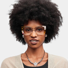 Flair Yellow Clear Frame Glasses with Square Frame Online | ZEELOOL