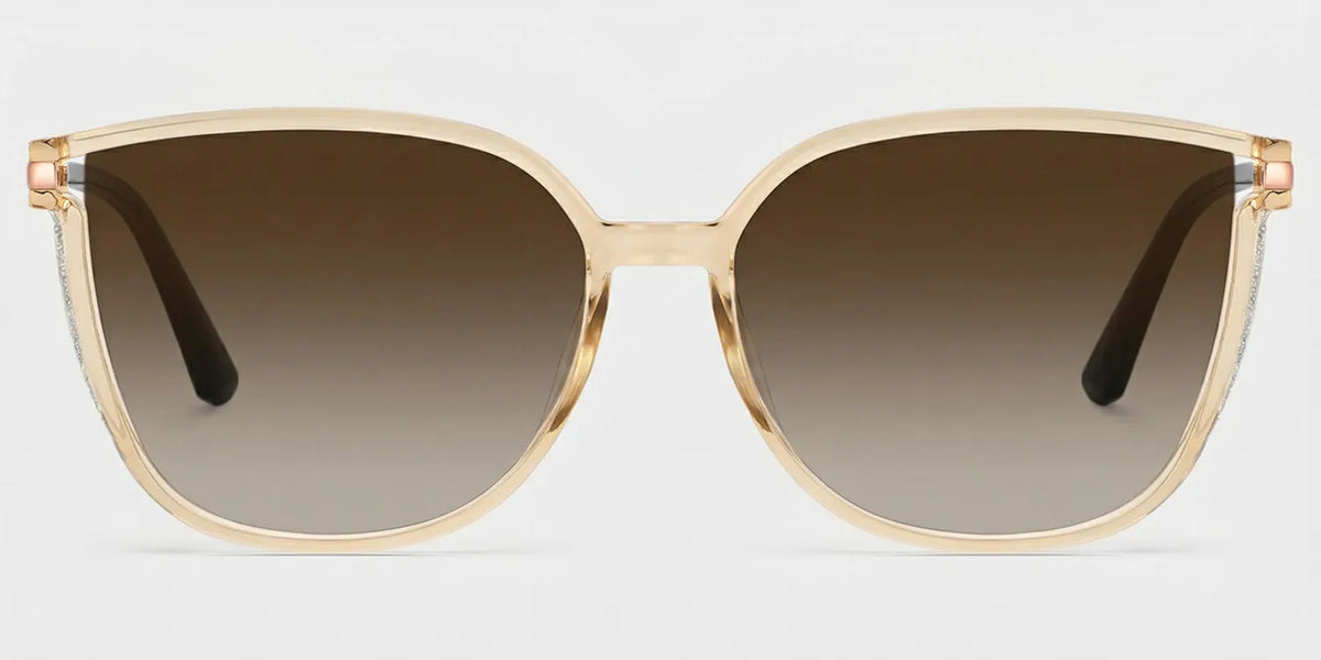 Annalisa Square Beige Thin Frame Glasses | Zeelool