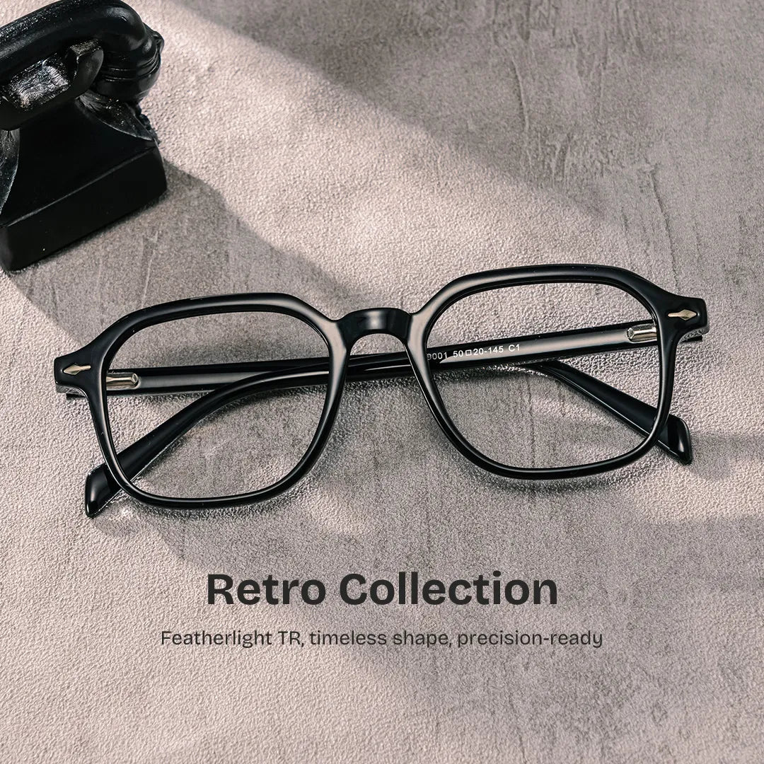 Josh Black Frame Glasses with Rectangle Frame Online | ZEELOOL