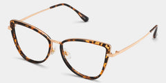 Cat eye Tortoise Eyeglasses- Sloane Mixed Frame Glasses