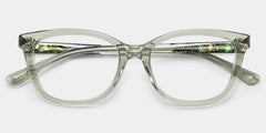 Cassia Clear Green Rectangle Acetate Glasses Frames | ZEELOOL