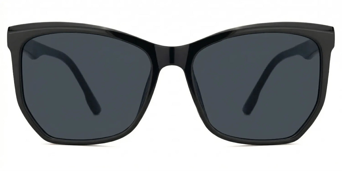 Libby Geometric Black Eyeglasses with Smooth Frames