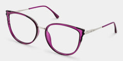 Estrada Cateye Purple Eyeglasses with Mixed Materials -Zeelool