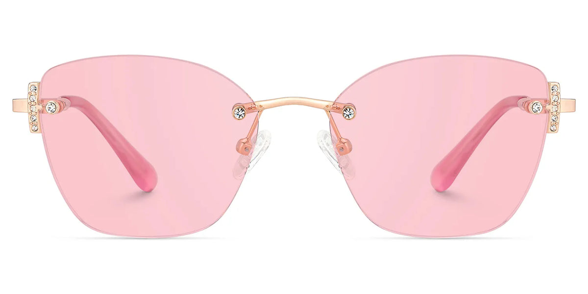 Pink Rectangle Jaxon Eyeglasses with Rimless | Zeelool