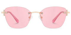 Pink Rectangle Jaxon Eyeglasses with Rimless | Zeelool