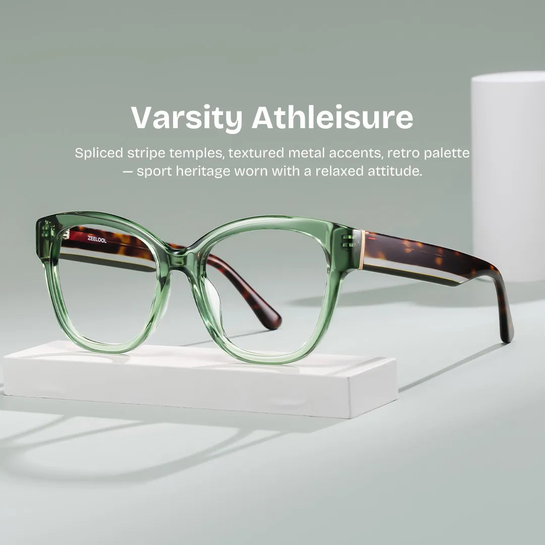 Everest Green Butterfly Glasses | Campus Athleisure Look