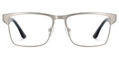 Jasper Eyeglasses in Browline Silver Frame | Zeelool