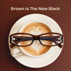Willow Y2K Brown Rectangle Glasses for Ladies | ZEELOOL