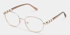 Willa Oval Light gold Frame Eyeglasses for Woman| ZEELOOL