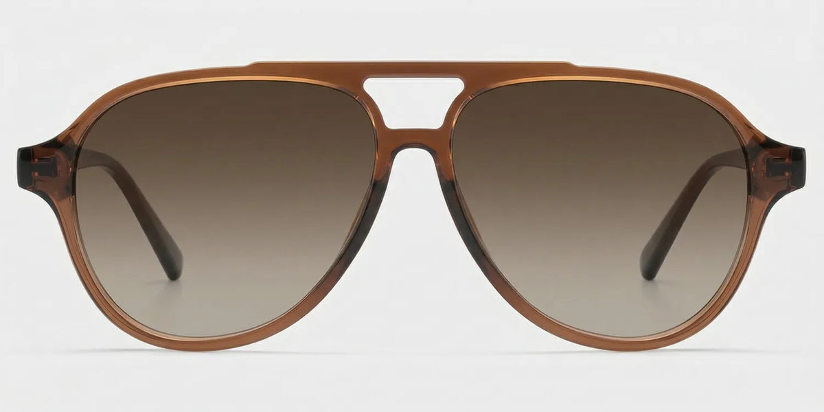 Drew Brown and Orange Aviator Glasses for Women | ZEELOOL
