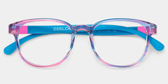 Dale Round Blue Pink Frame Eyeglasses for Pre-tweens