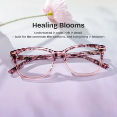 Sawyer Blossom Eyewear - Pink Rectangle Acetate Glasses | ZEELOOL