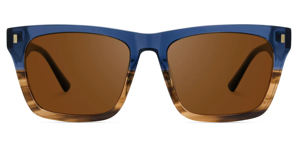 Rectangular Spectacle Frames with Brown Blue Color