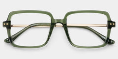Asher Green Rectangle Glasses | Slim Varsity Essential