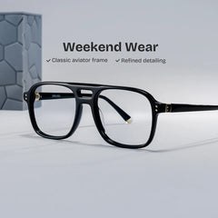 Athena Black Frame Glasses with Aviator Frame Online | ZEELOOL