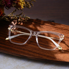 Cat eye Clear Eyeglasses- Amelia Mixed Frame Glasses