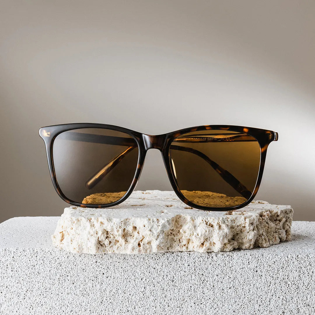 Malika Tortoise Frame Polarized Sunglasses with square Style Online | ZEELOOL