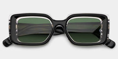 Eira Rectangle Black Polarized Sunglasses