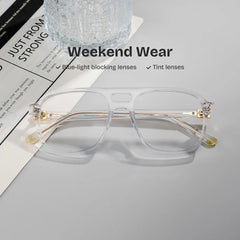 Athena Clear Frame Glasses with Aviator Frame Online | ZEELOOL
